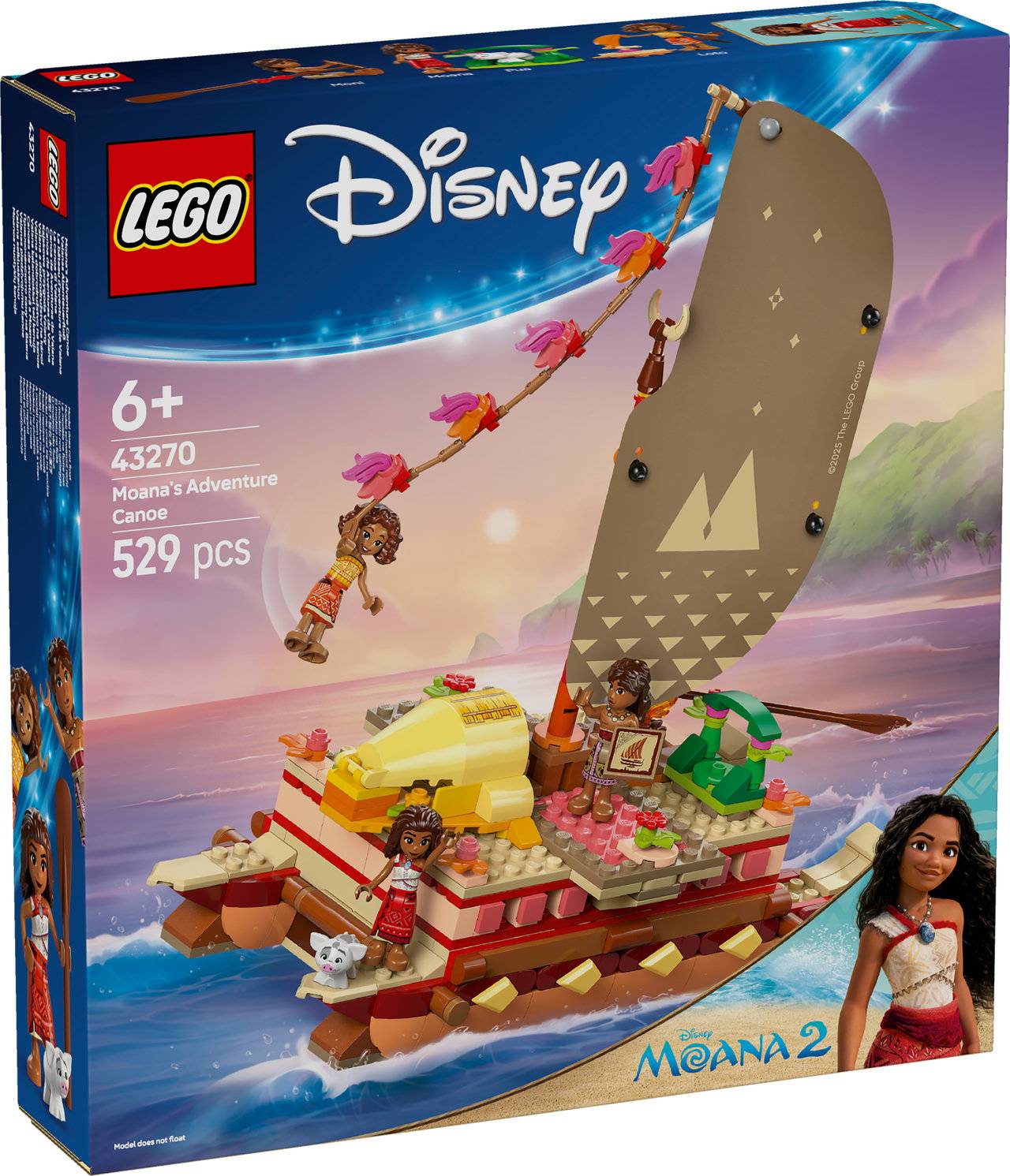 LEGO® Disney Princess 43270 Moana's Adventure Canoe Build and